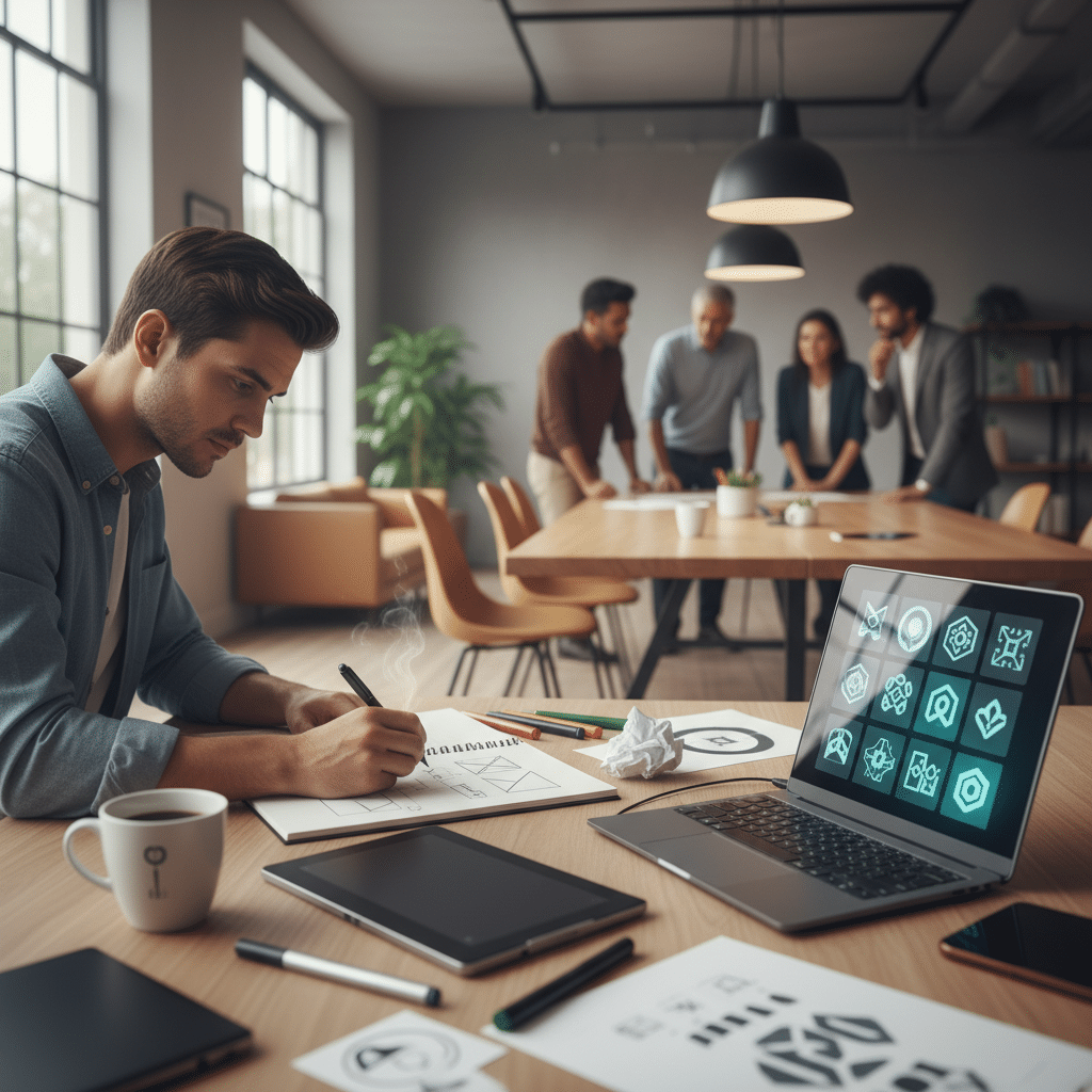 AI ออกแบบโลโก้ vs นักออกแบบ: SME ควรเลือกทางไหน? - ai-design-vs-human-designer