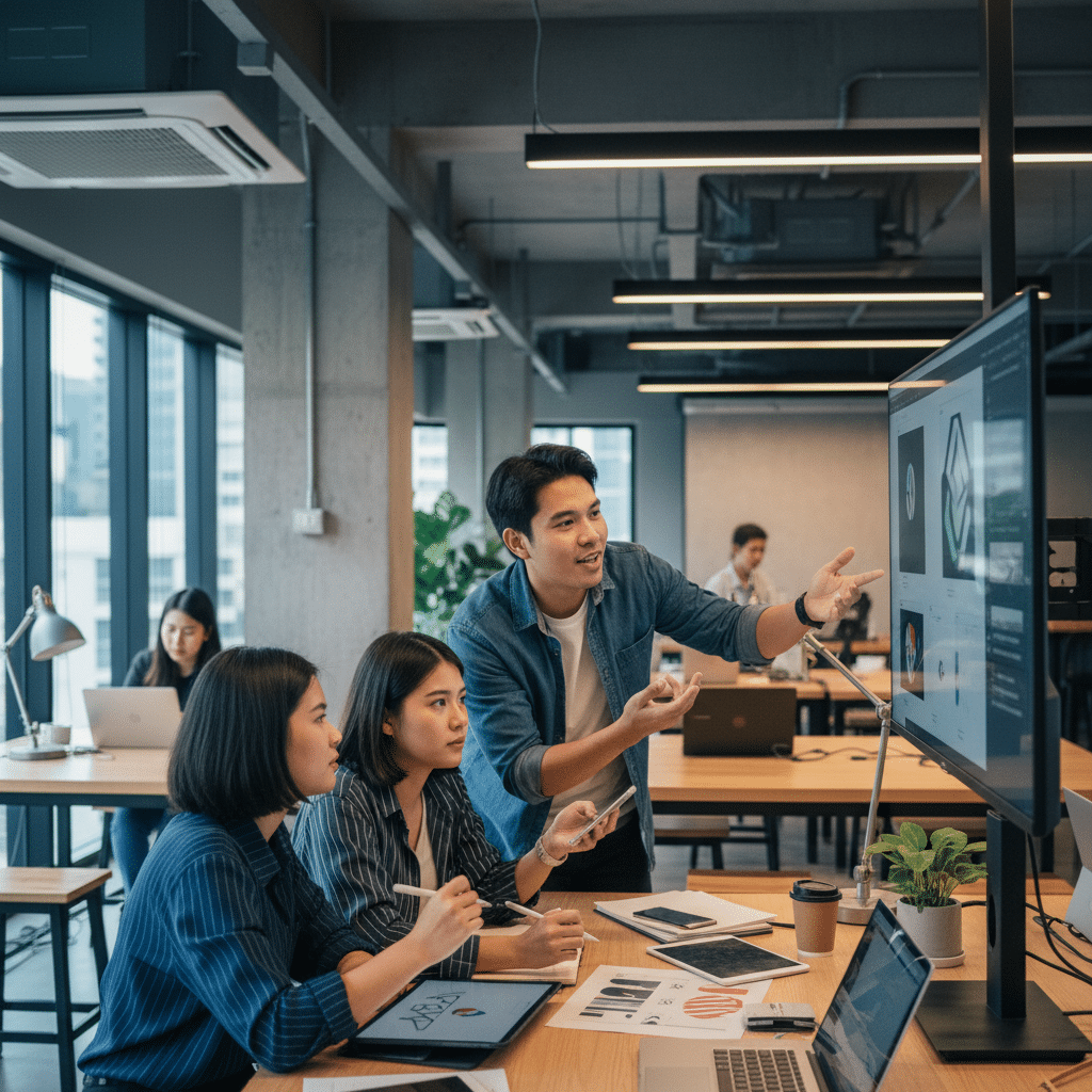 AI จะออกแบบโลโก้แทนคน? เทรนด์ที่ SME ต้องรู้ปี 2026 - ai-in-graphic-design-trends