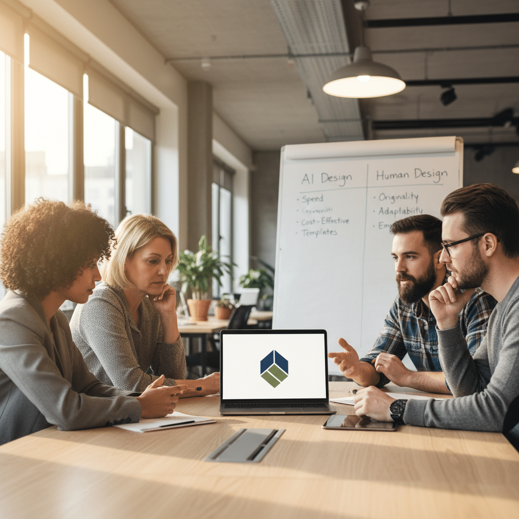 AI ออกแบบโลโก้: SME ควรใช้หรือจ้างกราฟิกดี? - ai-vs-human-logo-design-sme