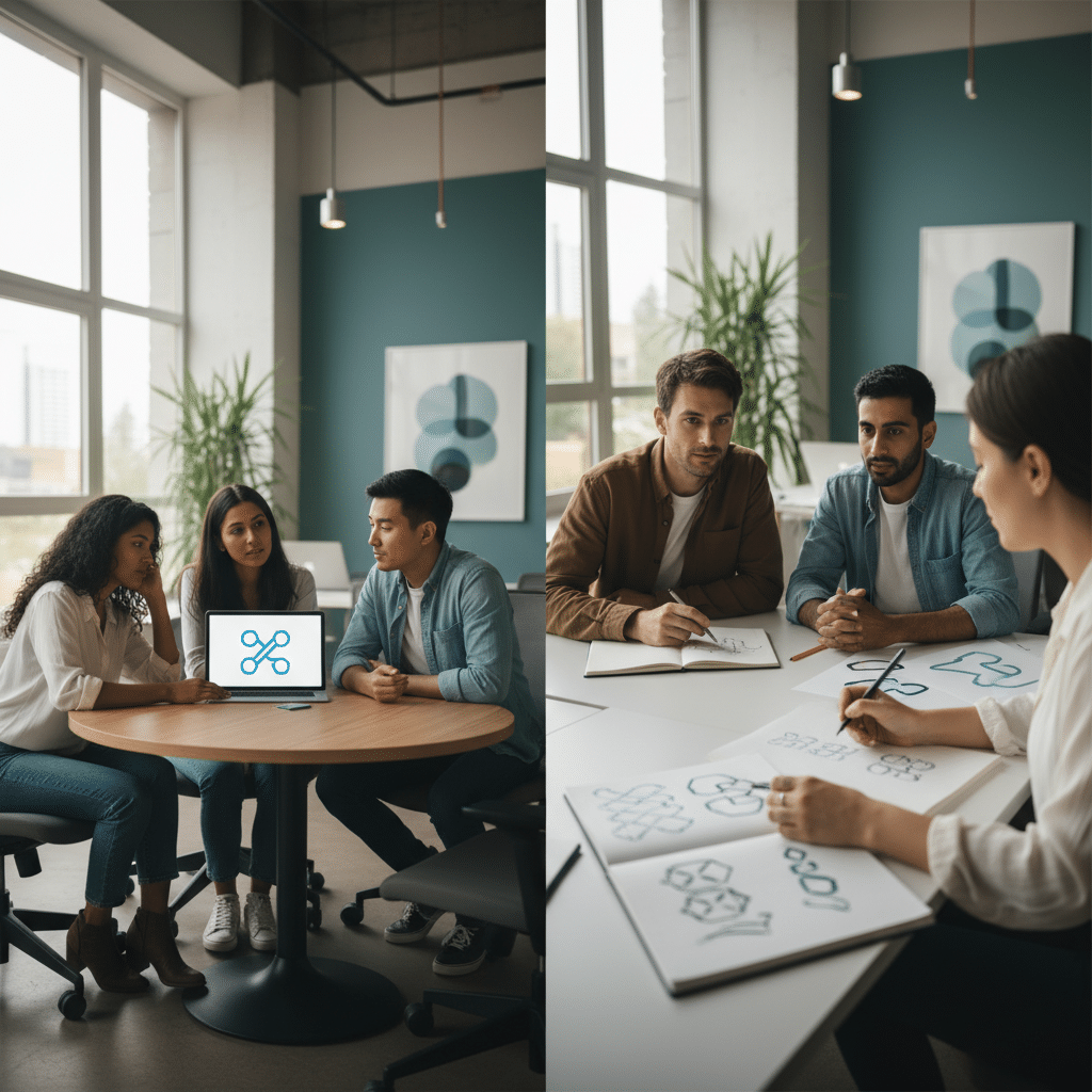 AI ออกแบบโลโก้ vs จ้างคน: SME ควรเลือกทางไหนดี? - ai-vs-human-logo-design