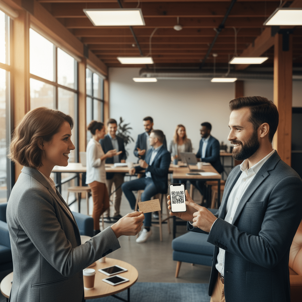 นามบัตร vs QR Code: SME ควรเลือกใช้แบบไหนในปี 2026? - business-card-vs-qr-code-sme