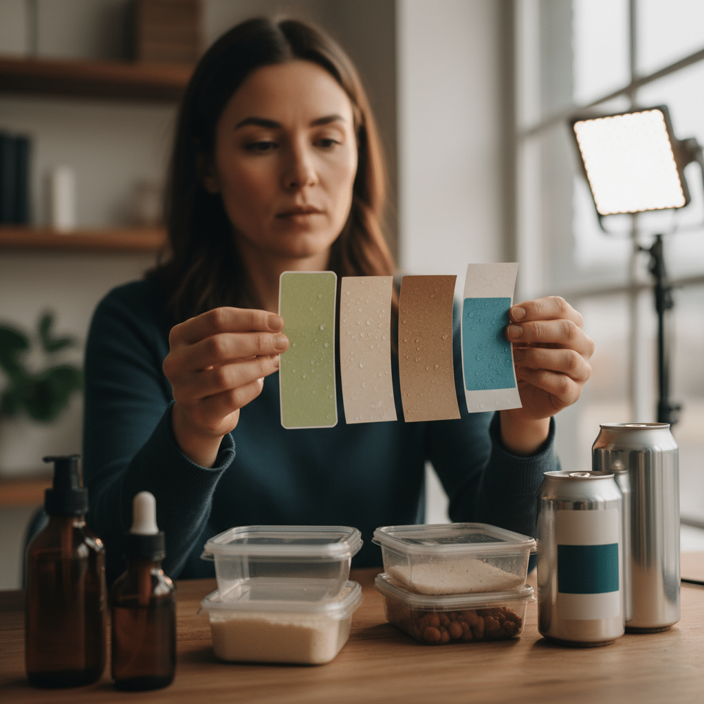 เลือกสติ๊กเกอร์ฉลากสินค้าให้เป๊ะ! กันน้ำ? แช่เย็น? ต้องรู้ - choose-sticker-material-guide