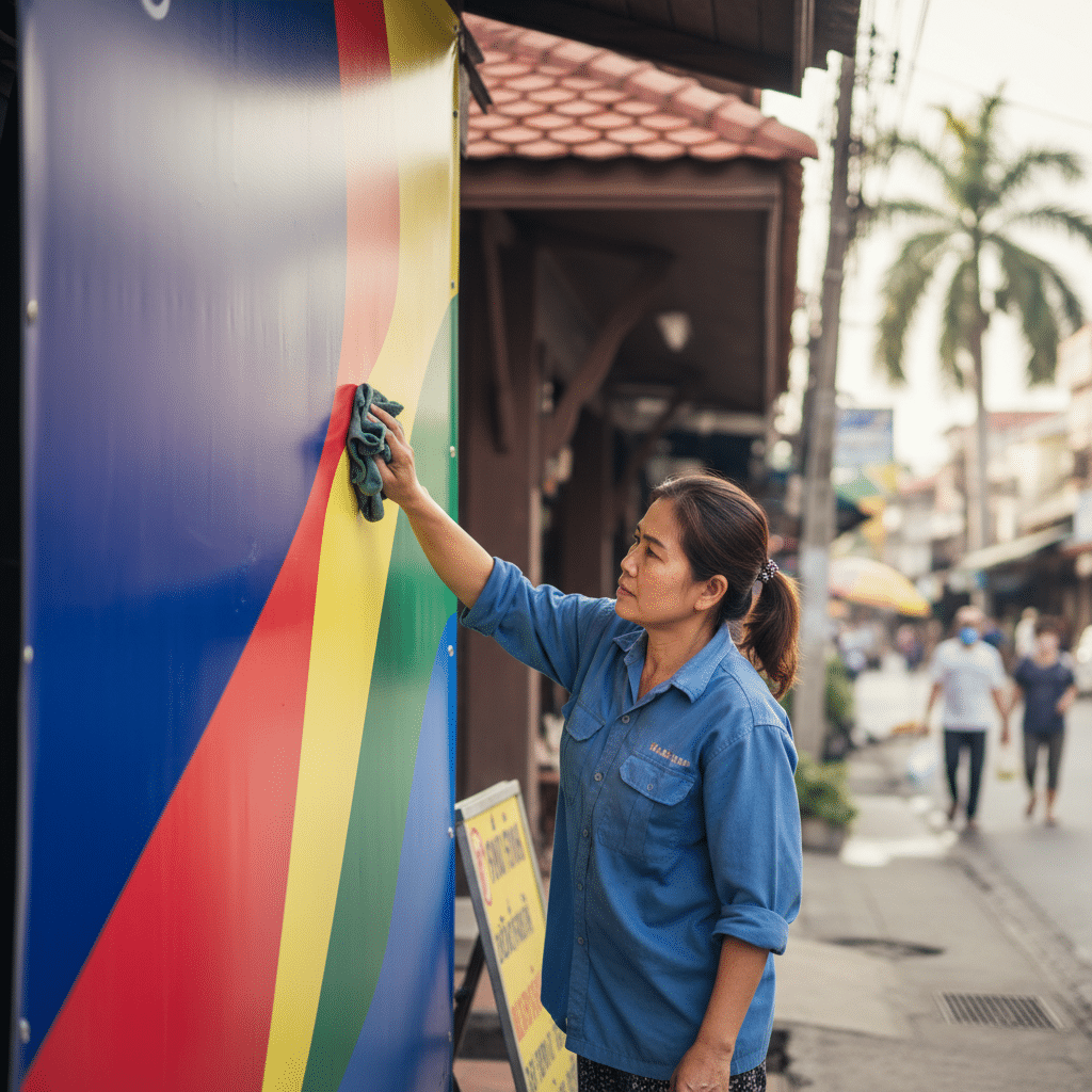 5 เทคนิคดูแลป้ายไวนิลหน้าร้าน สู้แดดทนฝน สีไม่ซีด - how-to-maintain-vinyl-banners