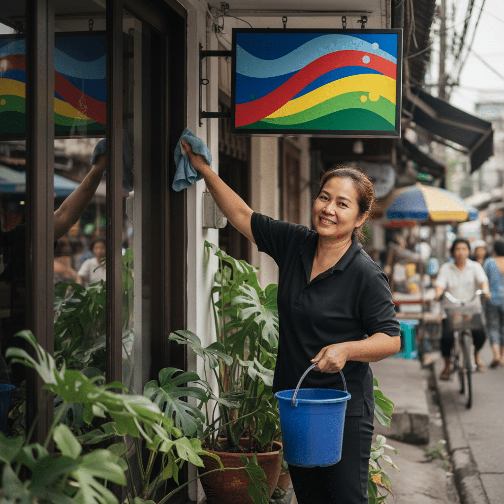 วิธีดูแลป้ายไวนิลหน้าร้าน ให้สีสดทนทาน ไม่ซีดจาง - maintain-vinyl-signage-colorfast