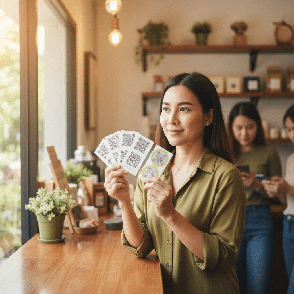 O2O Marketing: พิมพ์นามบัตร-สติ๊กเกอร์ เพิ่มเพื่อน LINE OA - o2o-marketing-print-line-oa