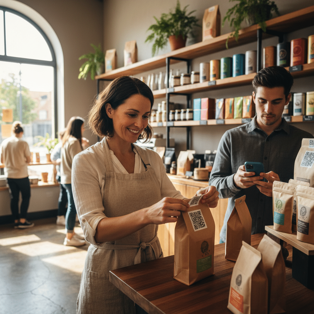 ติด QR Code บนสติ๊กเกอร์: การตลาด O2O งบประหยัดสำหรับ SME - qr-code-sticker-o2o-marketing-sme