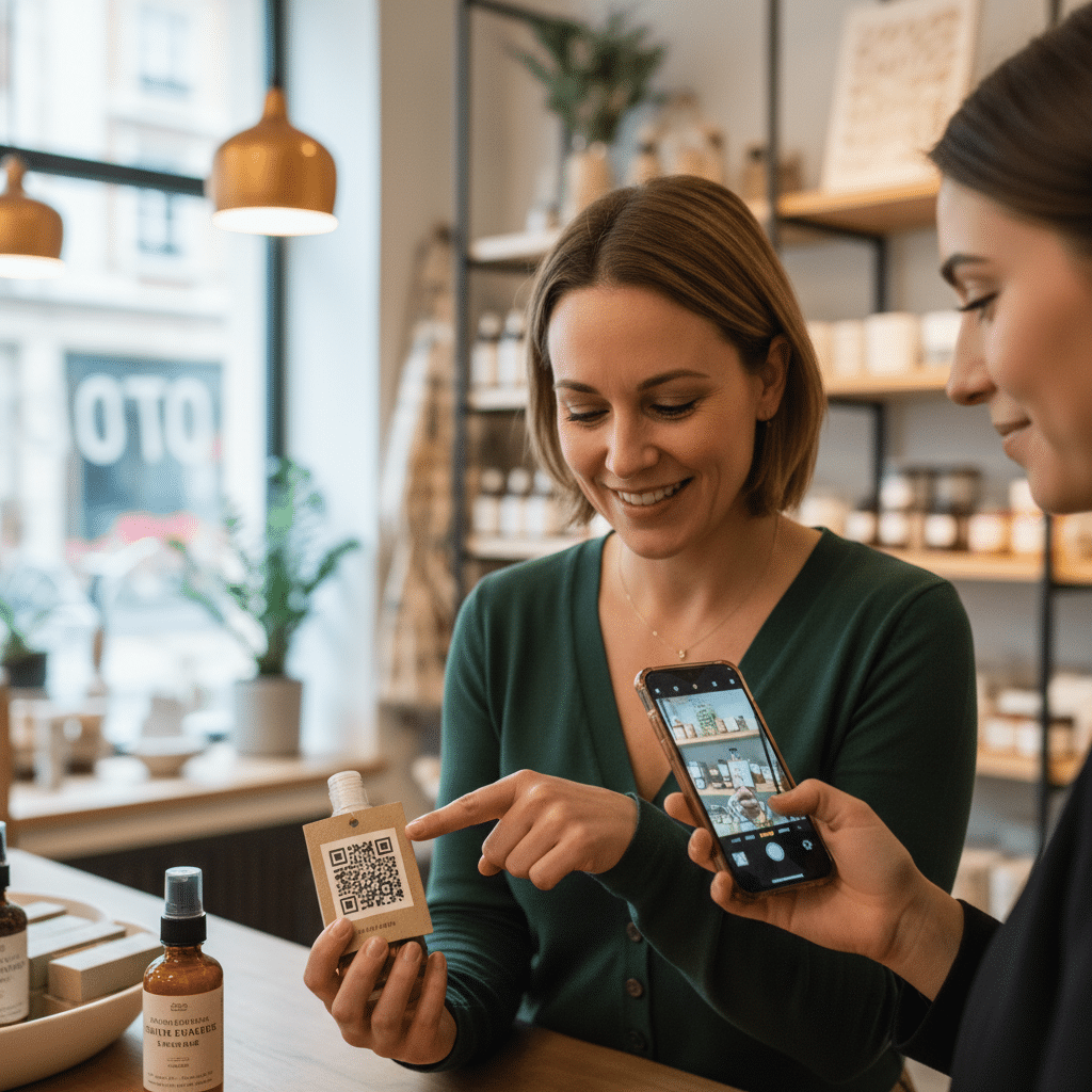 QR Code บนสติ๊กเกอร์: เปลี่ยนลูกค้าหน้าร้านเป็นยอดขายออนไลน์ - qr-code-sticker-offline-online-marketing