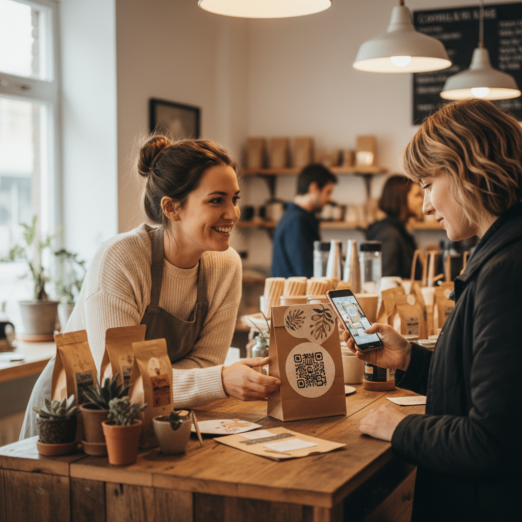 QR Code บนสติ๊กเกอร์ เปลี่ยนลูกค้าหน้าร้านเป็นยอดขายออนไลน์ - qr-code-sticker-offline-to-online