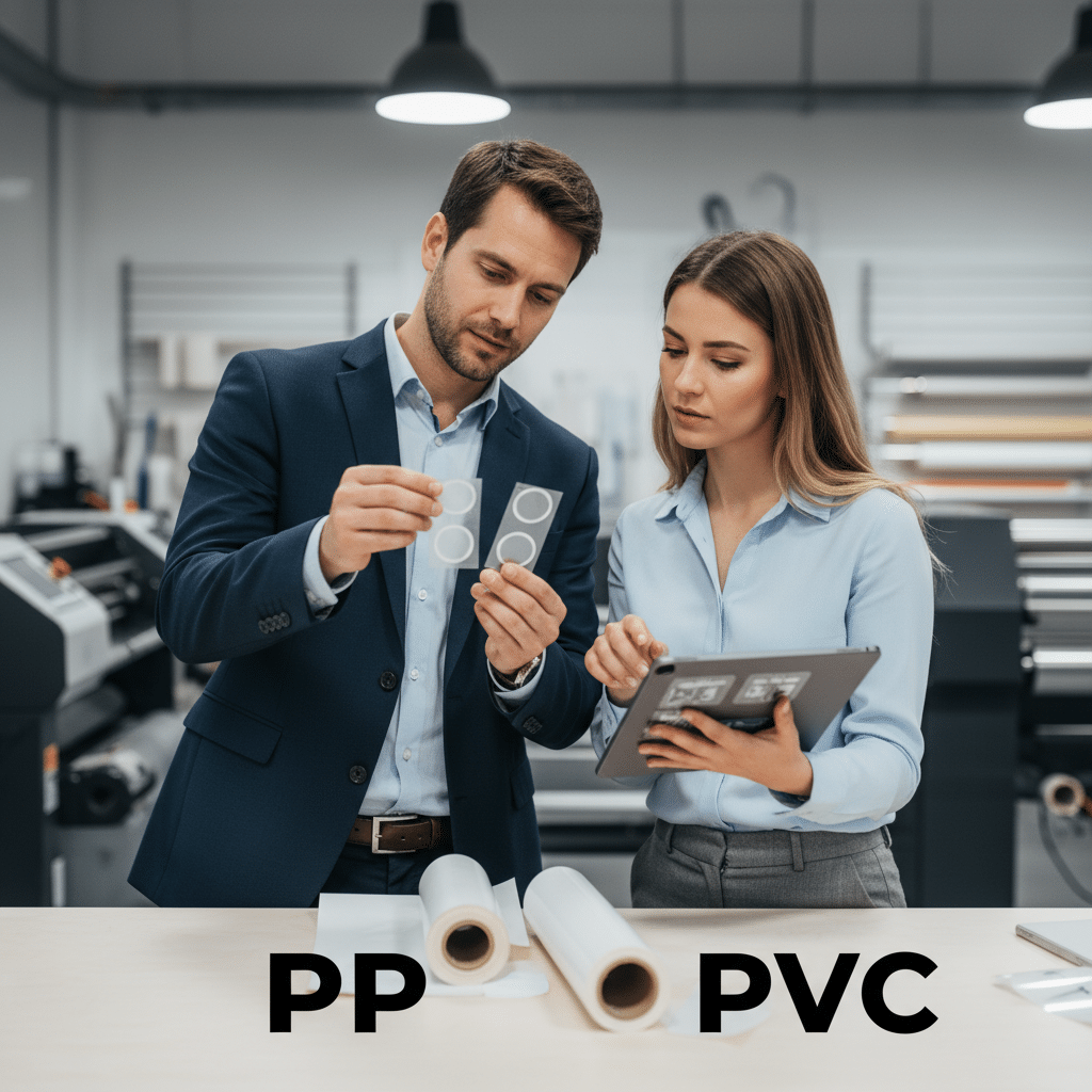 สติ๊กเกอร์ PP vs PVC: เลือกแบบไหนให้เหมาะกับแบรนด์? - sticker-pp-vs-pvc-comparison