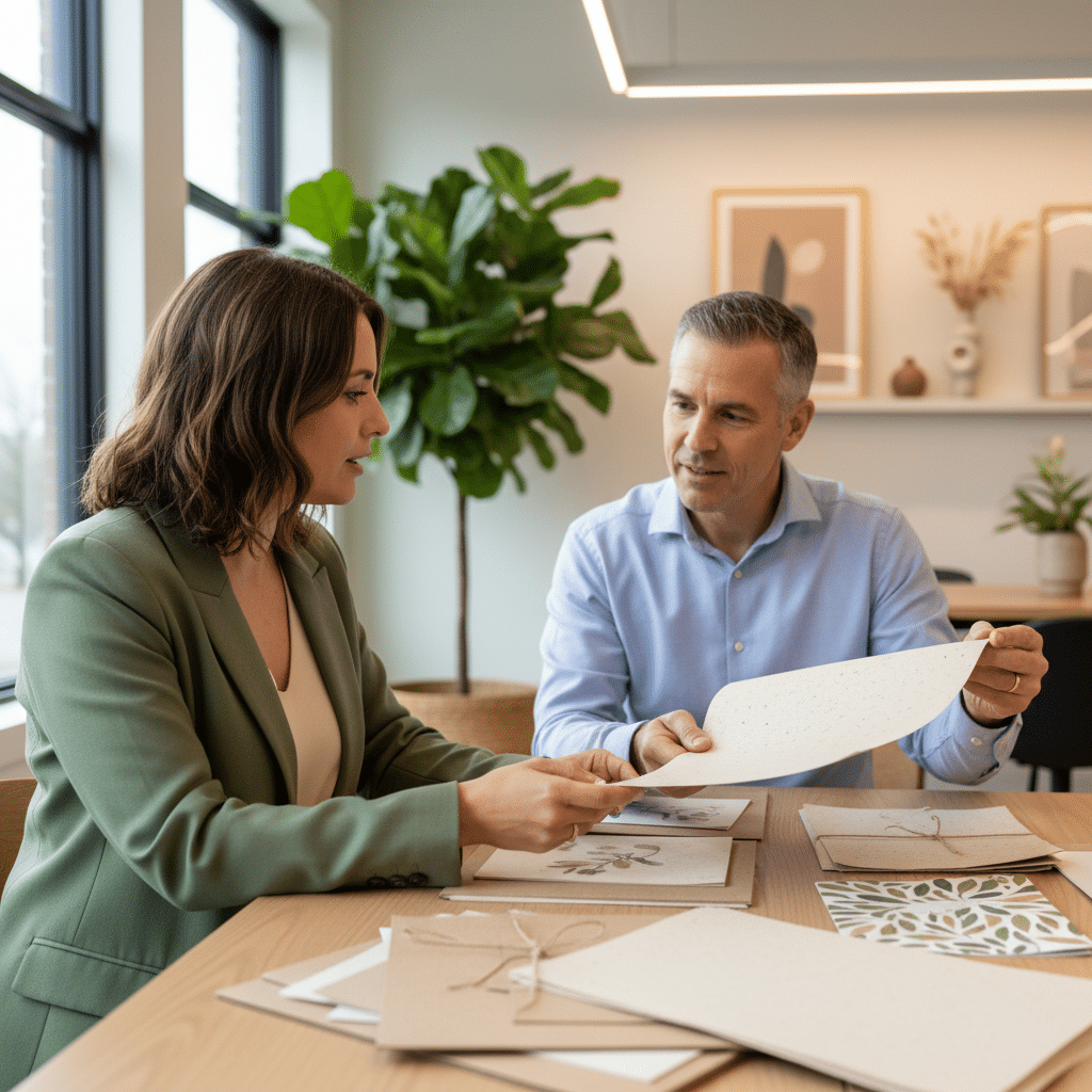 เทรนด์พิมพ์รักษ์โลก 2569: SME เลือกวัสดุพิมพ์แบบไหนดี? - sustainability-print-trend-sme-2026