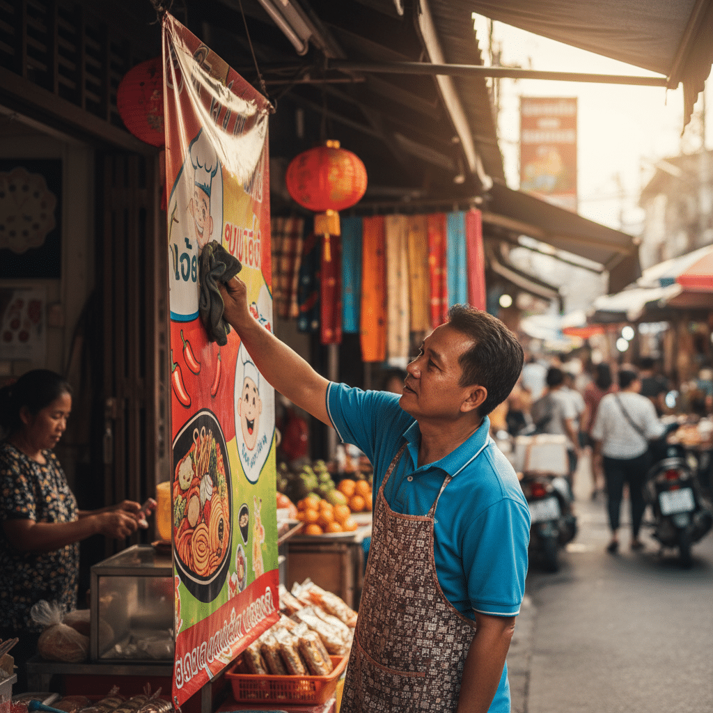 ยืดอายุ 'ป้ายไวนิล' 5 วิธีดูแลให้สีสด ทนแดดทนฝน - vinyl-banner-care-tips-thailand