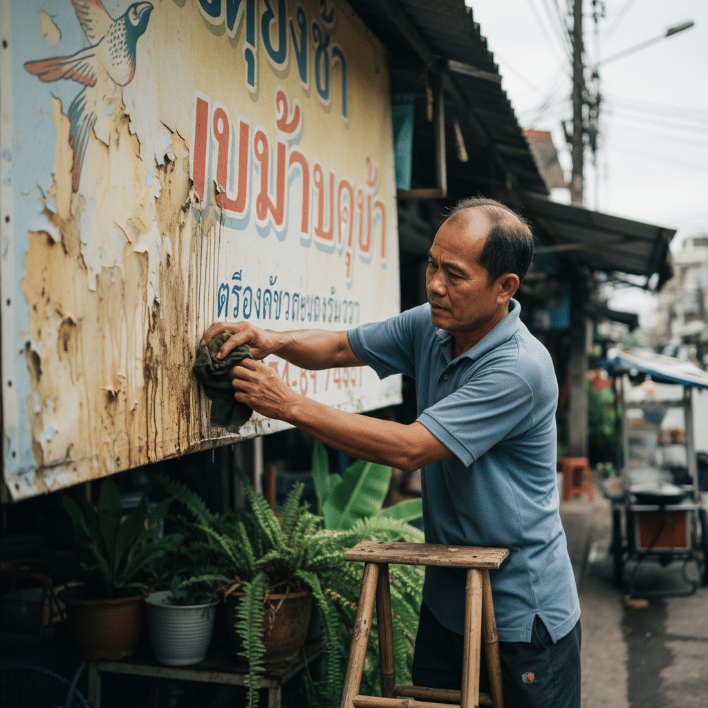 ยืดอายุป้ายไวนิลหน้าร้าน สู้แดดสู้ฝนด้วย 5 เทคนิคง่ายๆ - vinyl-banner-care-tips-thailand