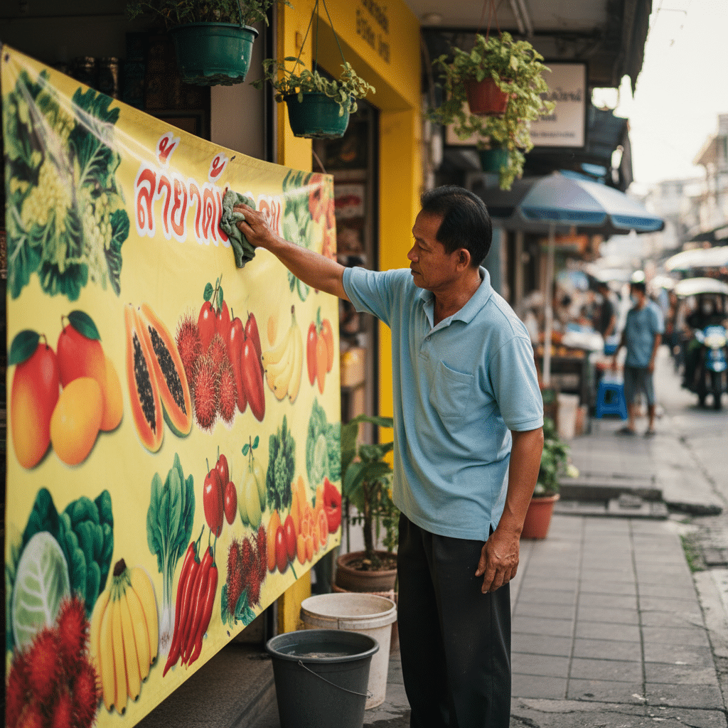 ยืดอายุ 'ป้ายไวนิล' 5 วิธีดูแลรักษาง่ายๆ สีสดนานหลายปี - vinyl-sign-care-maintenance-tips