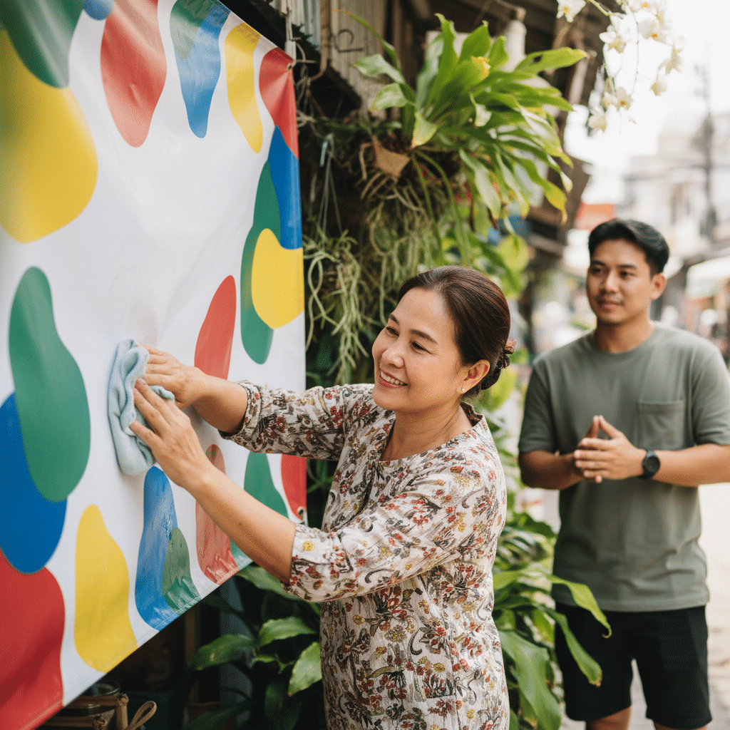 ยืดอายุ 'ป้ายไวนิล' ด้วย 5 วิธีดูแลให้สีสด ทนแดดฝน - vinyl-sign-care-tips