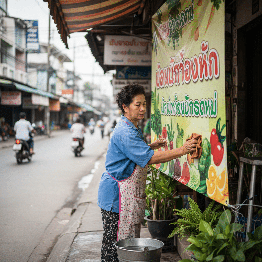 ดูแลป้ายไวนิลหน้าร้านยังไง? 5 เคล็ดลับใช้ง่าย สีสดข้ามปี - vinyl-sign-care-tips-thailand