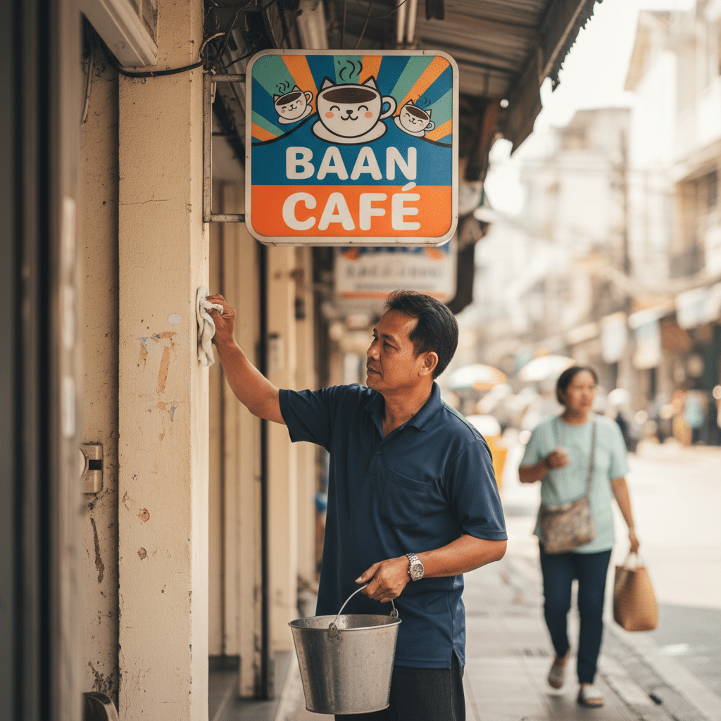 ดูแลป้ายไวนิลหน้าร้านอย่างไรให้สีสด ทนแดดทนฝน - vinyl-signage-care-tips