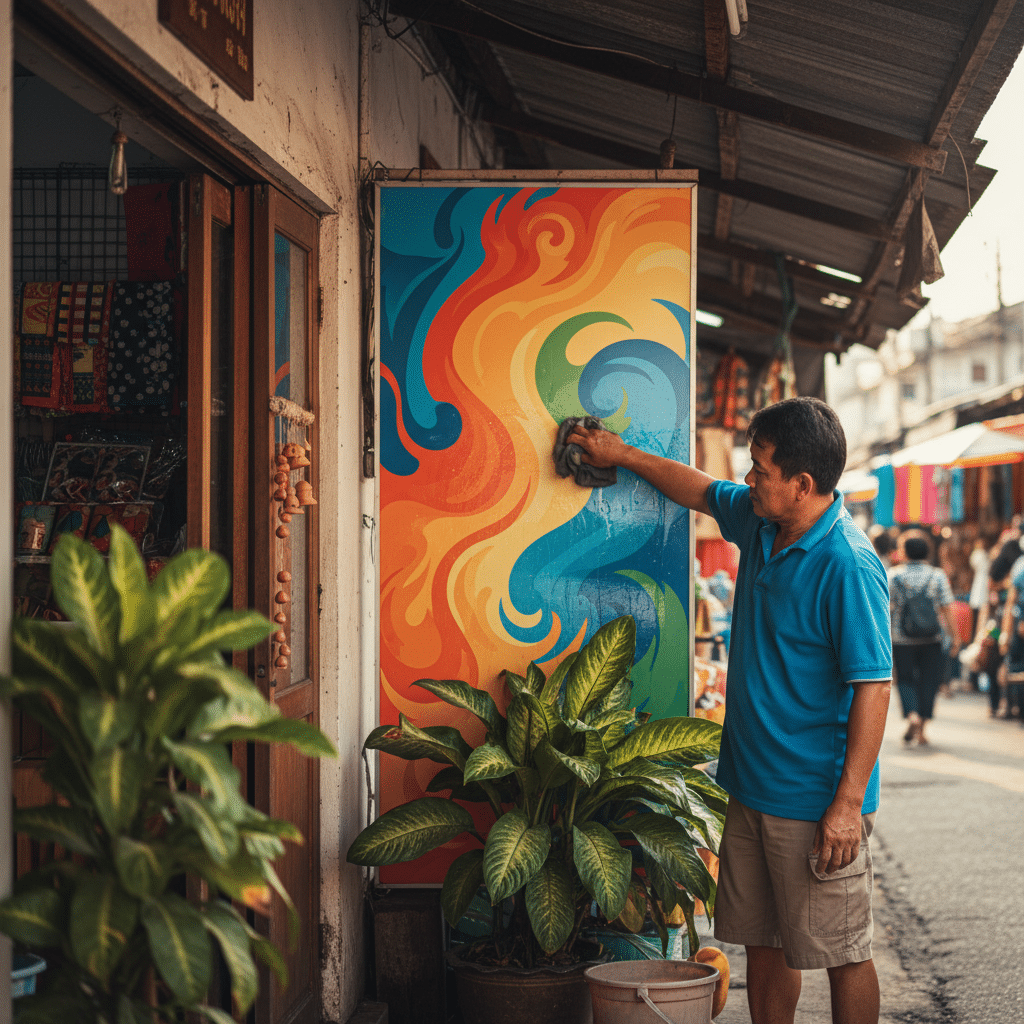 เคล็ดลับดูแลป้ายไวนิลหน้าร้าน ให้สีสดทนทาน ไม่ซีดไว - vinyl-signage-maintenance-tips-thailand