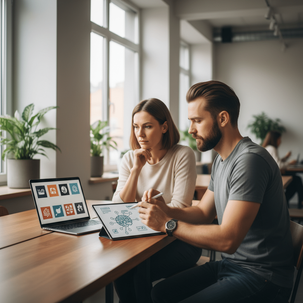 AI vs Designer: SME ควรเลือกใครออกแบบโลโก้ในปี 2026? - ai-vs-designer-sme-logo-design