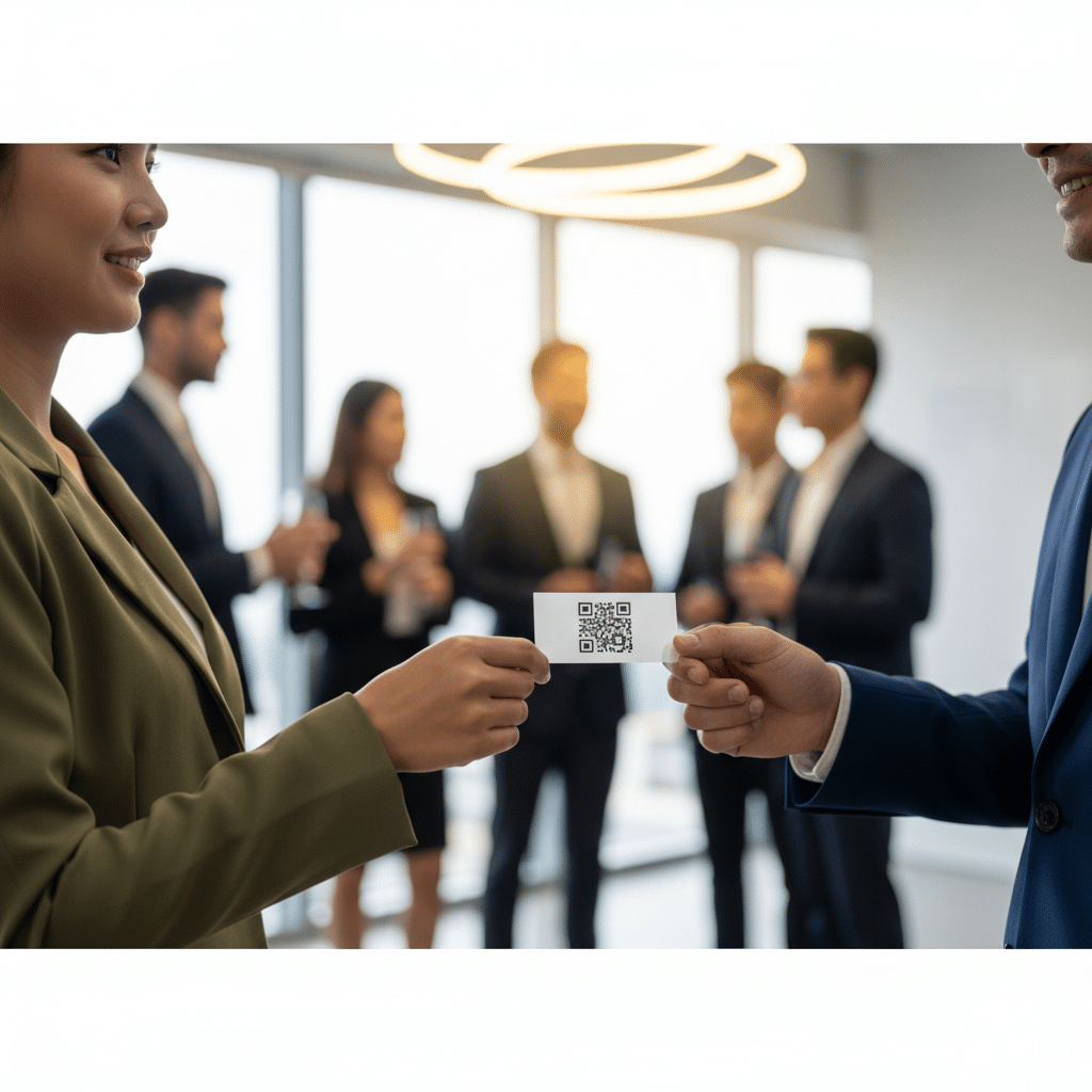 นามบัตร QR Code: เปลี่ยนกระดาษเป็นเซลส์แมน 24 ชม. - business-card-qr-code-marketing