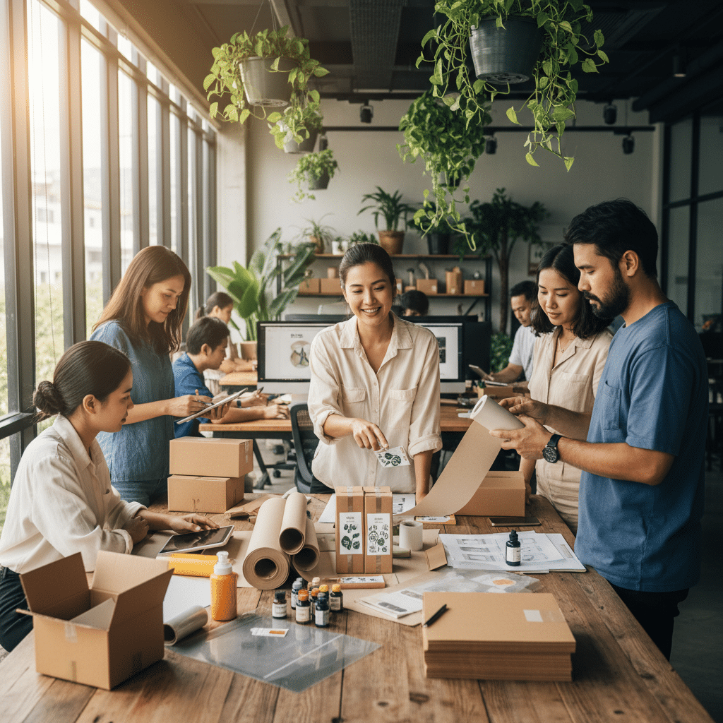 พิมพ์รักษ์โลก! เทรนด์วัสดุ ECO สำหรับฉลาก-กล่องสินค้า 2026 - eco-friendly-printing-material-trend