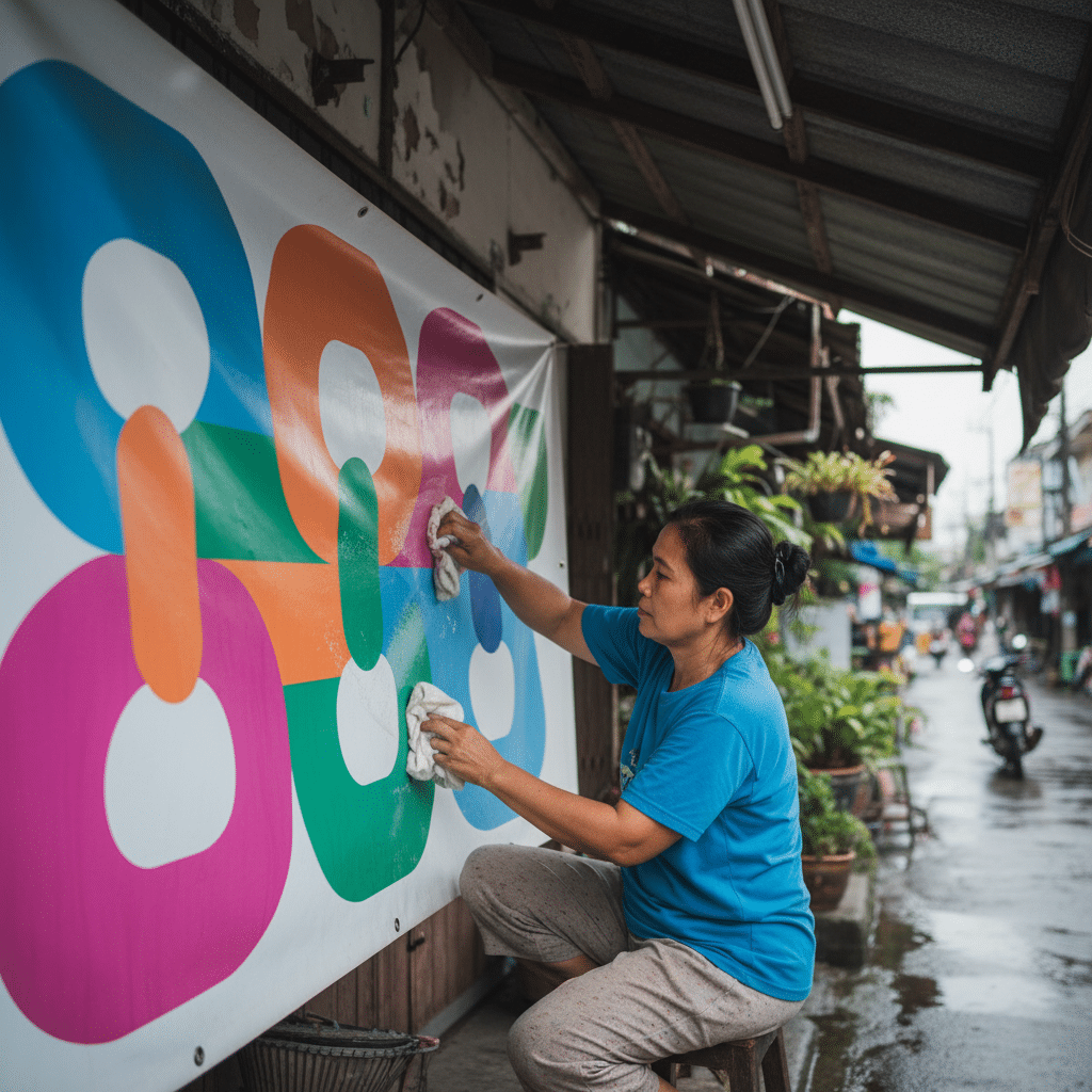 5 วิธีดูแลป้ายไวนิลให้สีสด ทนแดดทนฝนเมืองไทย - maintain-vinyl-signage-thailand-climate