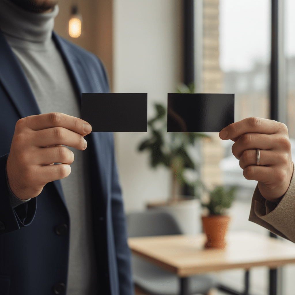 นามบัตร ด้าน vs เงา: เลือกยังไงให้เหมาะกับแบรนด์คุณ - matte-vs-glossy-name-card-branding