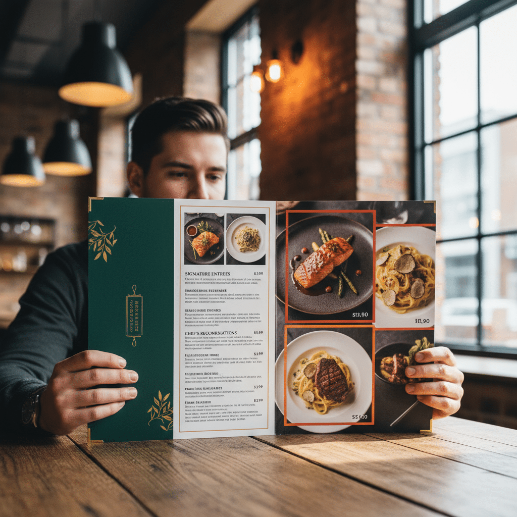 เทคนิคออกแบบเมนูอาหาร ดันยอดขายร้านพุ่งแบบไม่รู้ตัว - menu-design-increase-restaurant-sales