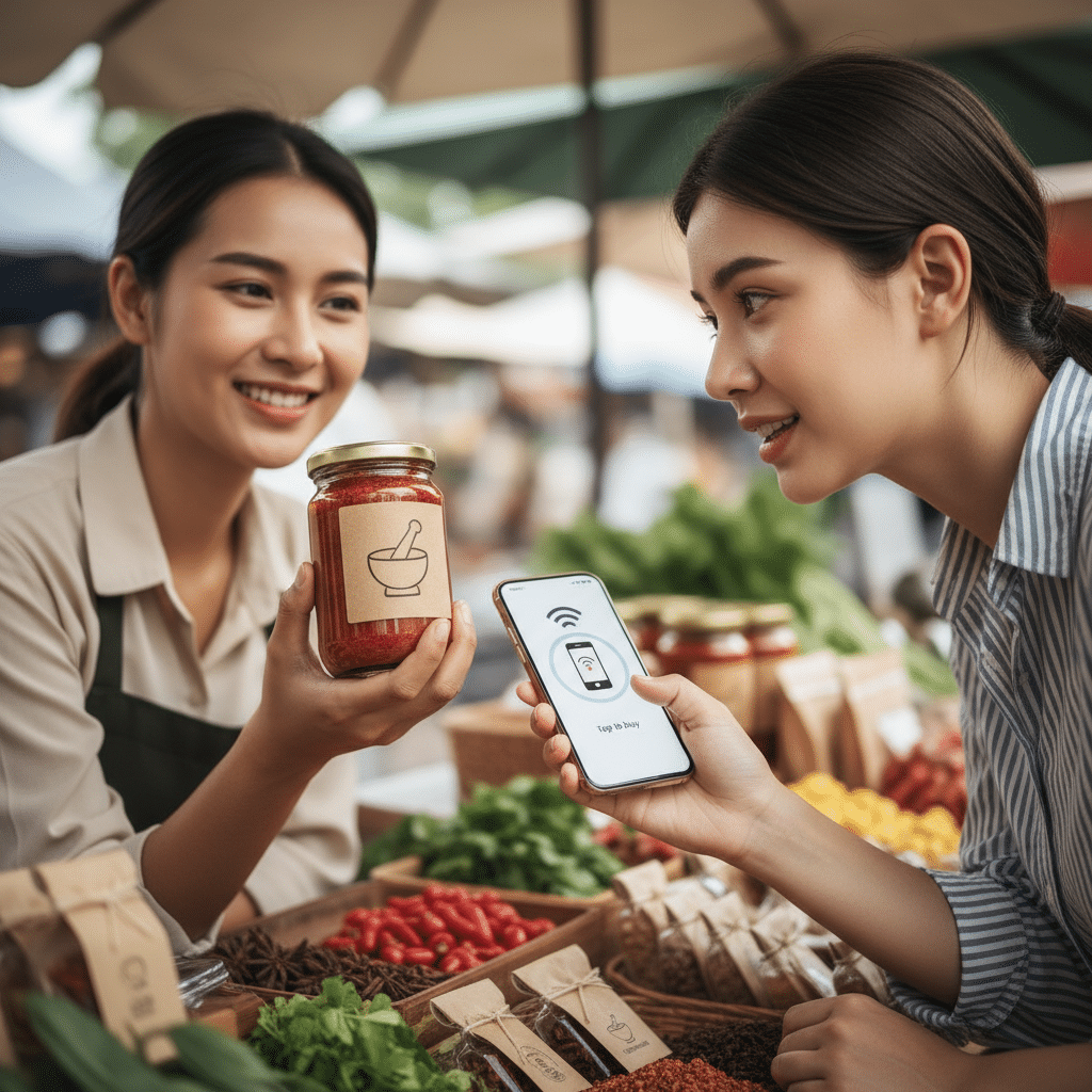 NFC Sticker: แตะแล้วซื้อ! อนาคตฉลากสินค้า SME - nfc-sticker-smart-packaging-sme