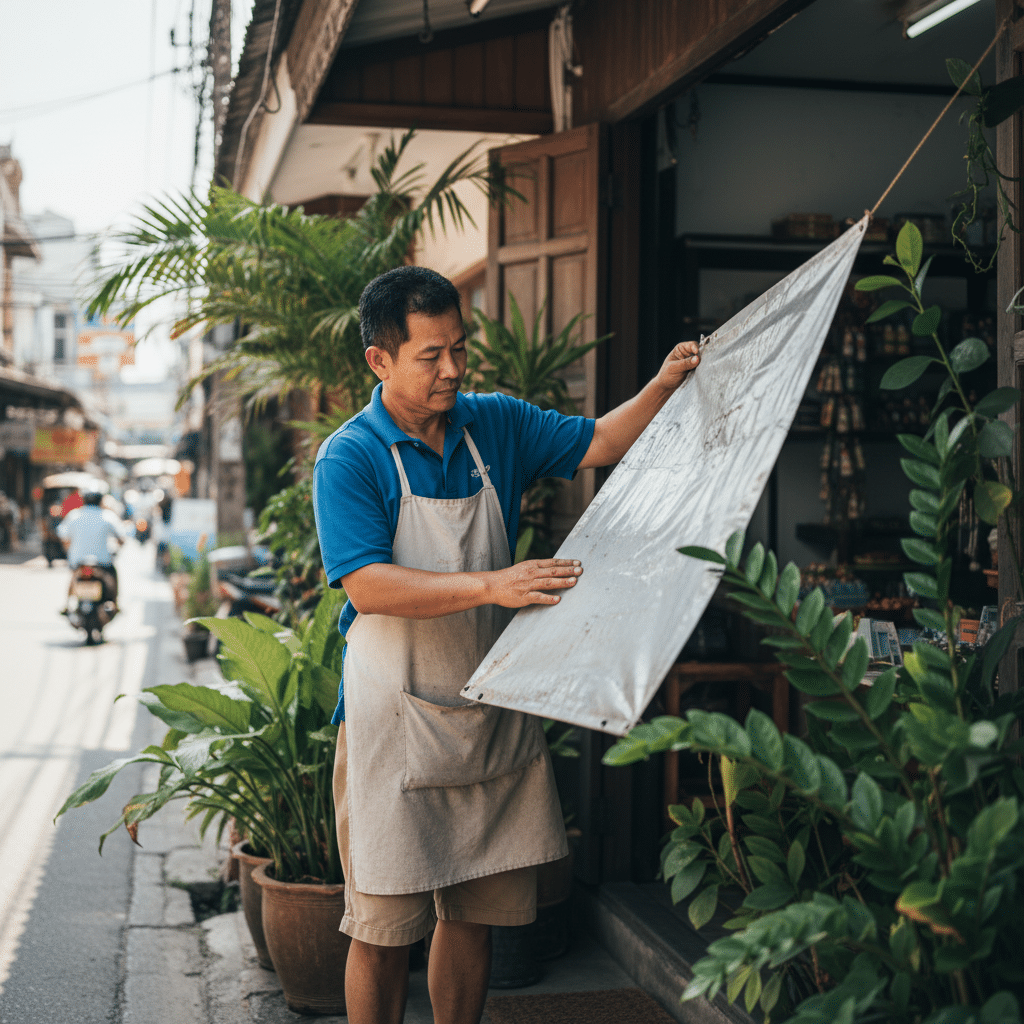 ป้ายร้านซีด-ลอก? 5 วิธีดูแลป้ายไวนิลให้สีสดเหมือนใหม่ - outdoor-sign-maintenance-tips
