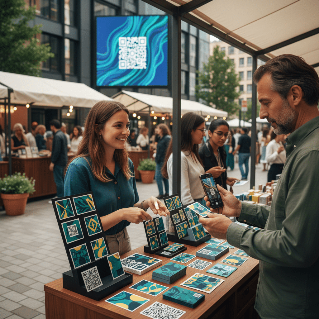 เทรนด์ Phygital: พิมพ์ QR Code บนสติ๊กเกอร์-ป้ายโฆษณา - phygital-marketing-qr-code-print