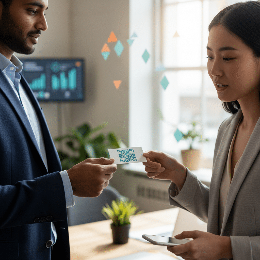 นามบัตรยุคใหม่ ใส่ QR Code วัดผลแคมเปญได้จริง - qr-code-business-card-marketing