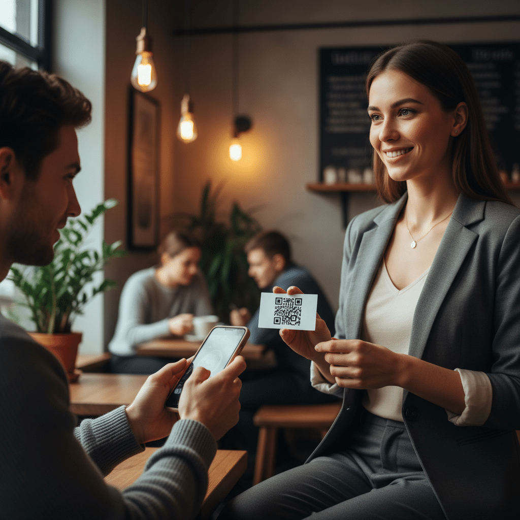 นามบัตรยุคใหม่: ใช้ QR Code ดึงลูกค้าเข้าร้านยังไง? - qr-code-business-card-marketing