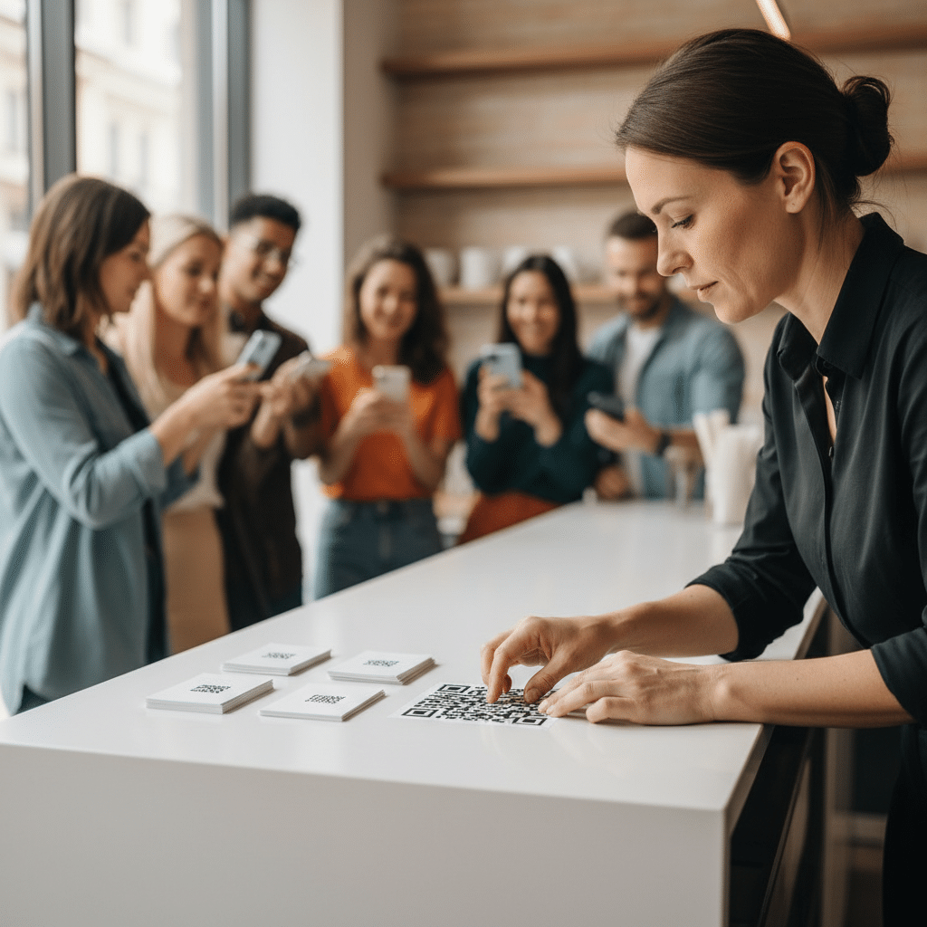 QR Code ไม่ใช่แค่สแกน! 5 ไอเดียใช้บนสติ๊กเกอร์-ป้ายร้าน - qr-code-marketing-print-ideas