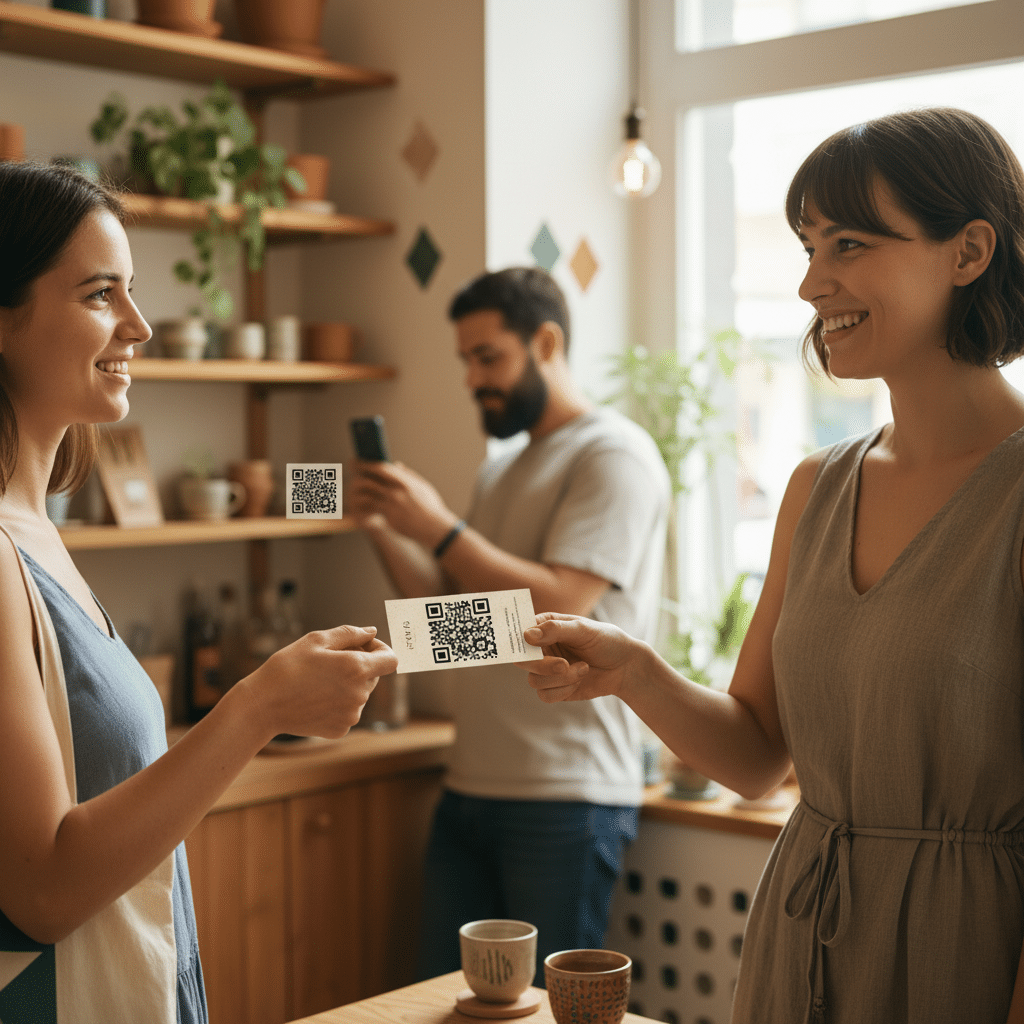 สแกนแล้วปัง! 5 ไอเดียใช้ QR Code บนสติ๊กเกอร์-นามบัตร - qr-code-sticker-marketing-sme