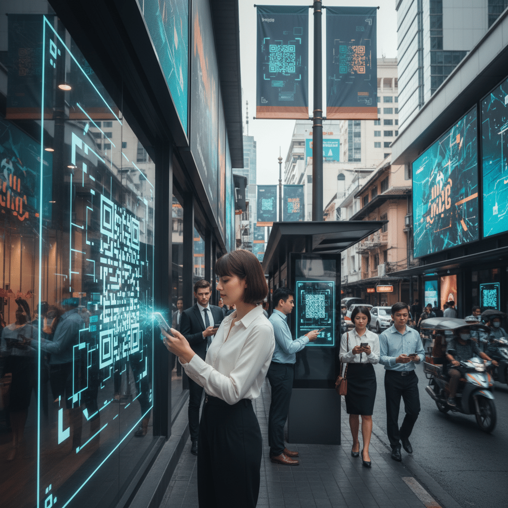 QR Code 2026: ส่องเทรนด์ใช้บนสติ๊กเกอร์-ป้ายโฆษณา - qr-code-trends-print-marketing-2026