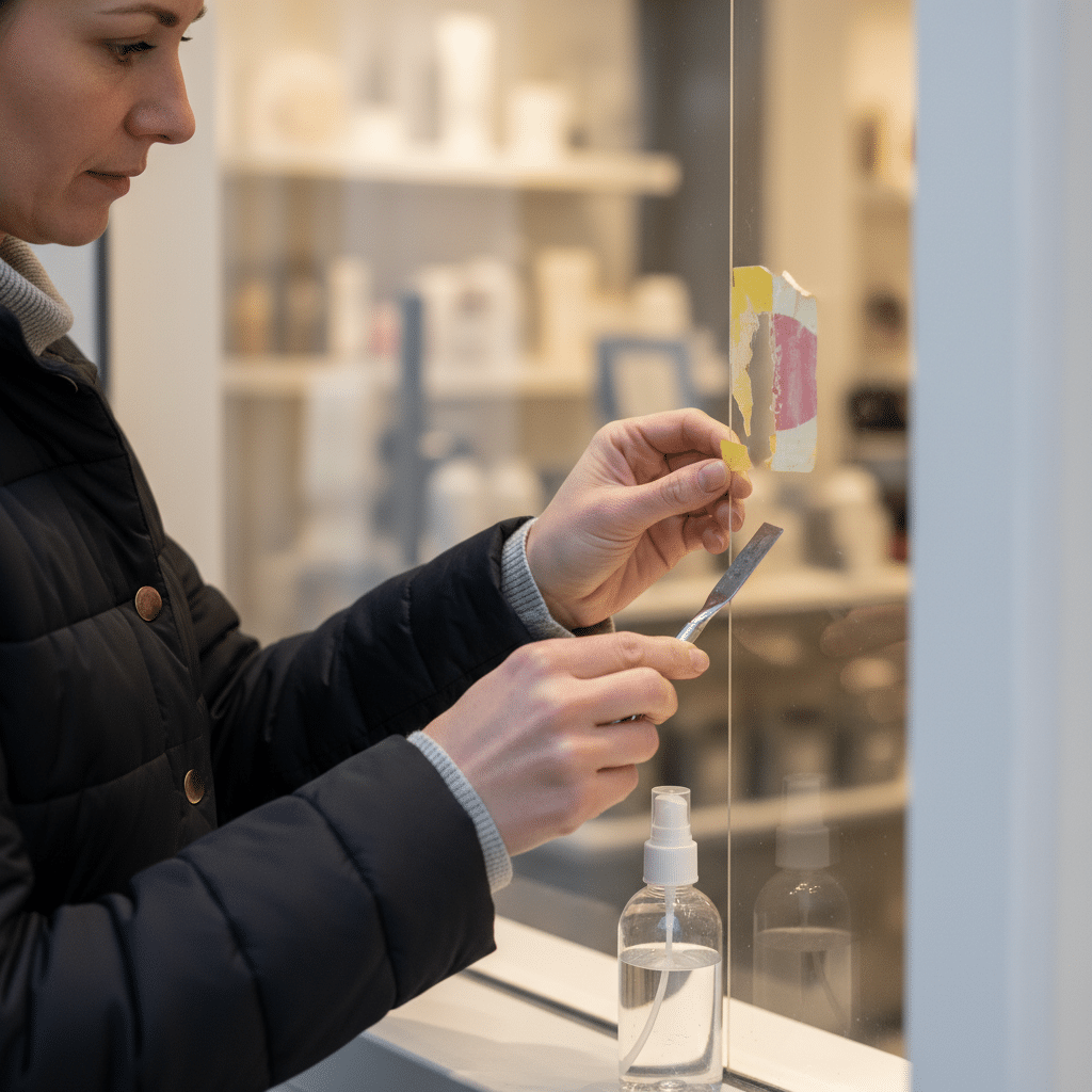 ลอกสติ๊กเกอร์เก่า ไม่ทิ้งคราบกาว! 3 วิธีง่ายๆ สำหรับร้านค้า - remove-old-sticker-residue-tips