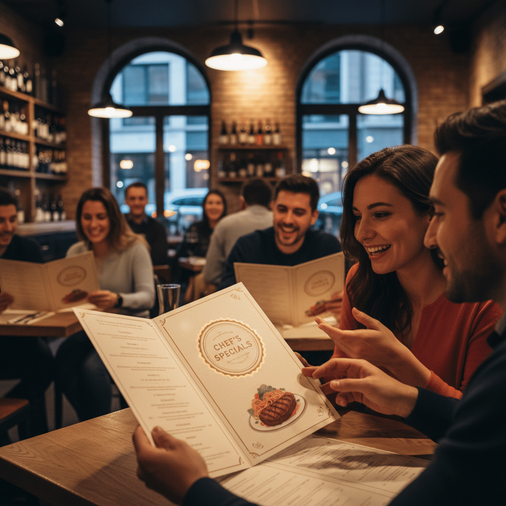 ออกแบบเมนูร้านอาหาร: 5 ทริคจิตวิทยาเพิ่มยอดขาย - restaurant-menu-design-psychology-tricks