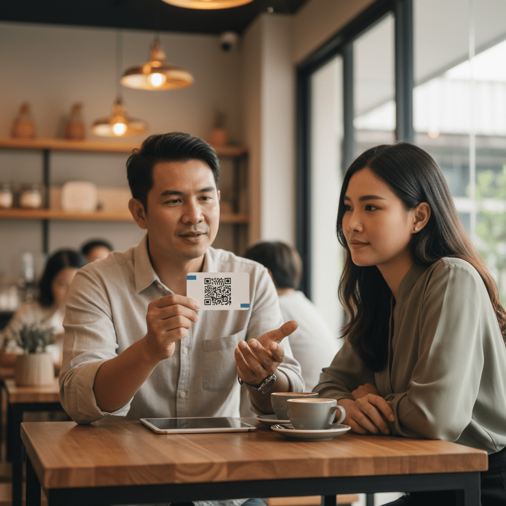 นามบัตรยุคใหม่: ใส่ QR Code เพิ่มยอดขายให้ร้าน SME - smart-business-card-qr-code-sme