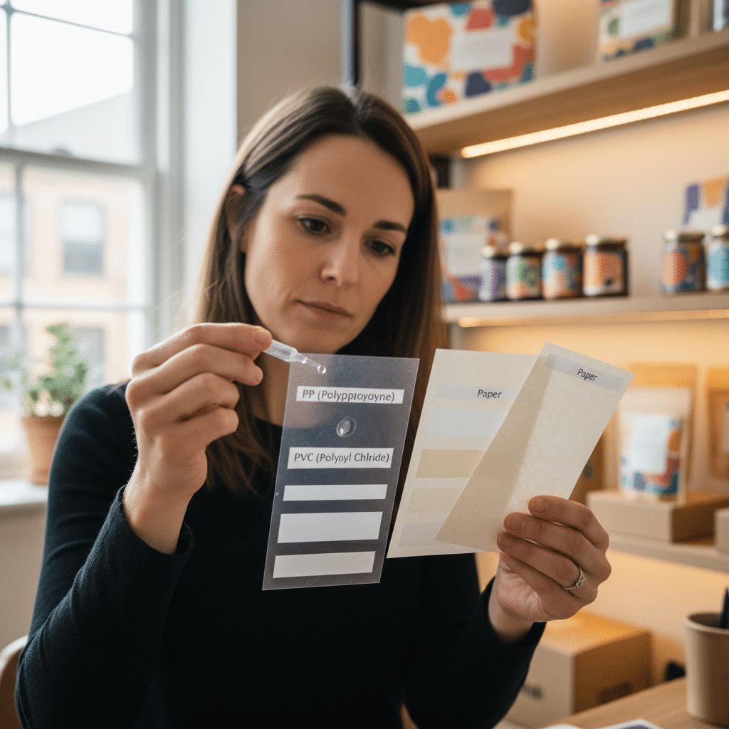 สติ๊กเกอร์ PP, PVC, กระดาษ? เลือกให้เป็น เพิ่มยอดขาย - sticker-material-guide-sme-sales