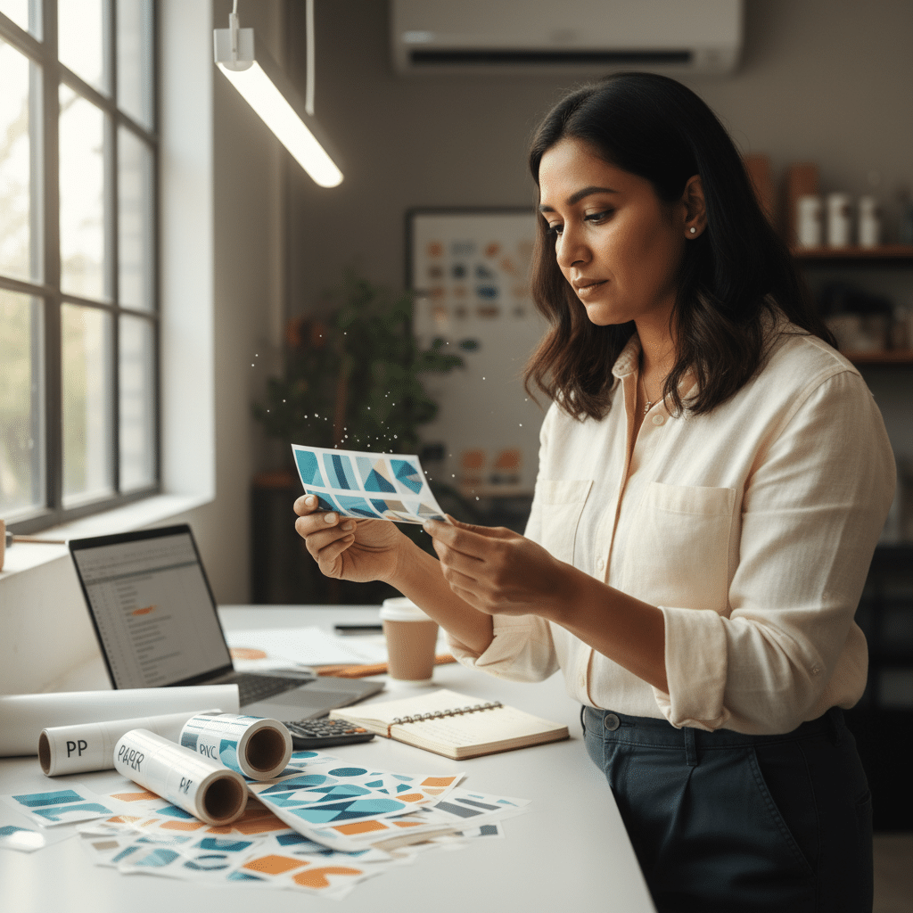 สติ๊กเกอร์ PP, PVC, กระดาษ? เลือกวัสดุให้เหมาะกับแบรนด์ - sticker-material-pp-pvc-paper