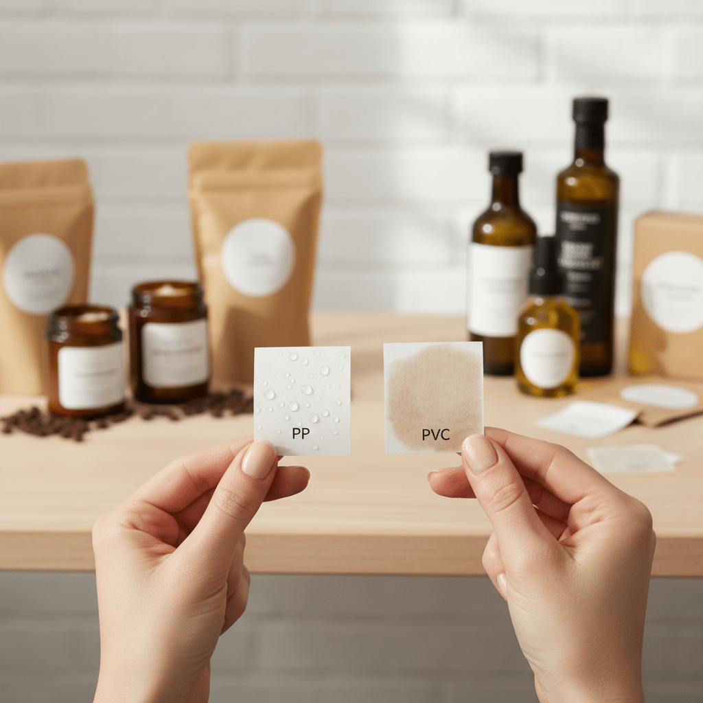 สติ๊กเกอร์ PP vs PVC ต่างกันยังไง? SME ควรเลือกแบบไหน - sticker-pp-vs-pvc-sme-guide