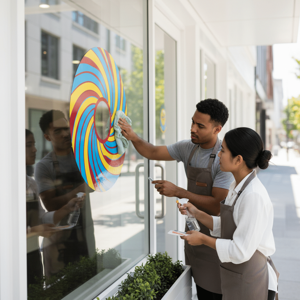 ยืดอายุสติ๊กเกอร์หน้าร้าน ทนแดด ทนฝน ทำอย่างไร? - storefront-sticker-maintenance-tips