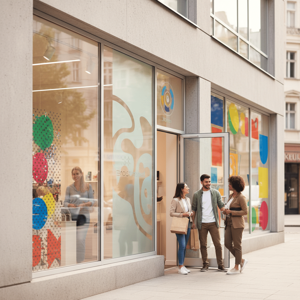 สติ๊กเกอร์ติดกระจก: 4 แบบยอดฮิตที่ SME ต้องรู้จัก - storefront-window-sticker-types