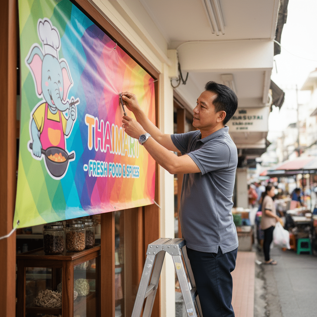 ยืดอายุ 'ป้ายไวนิล' 3 ทริคง่ายๆ สีสด ทนแดด ทนฝน - vinyl-banner-care-tips