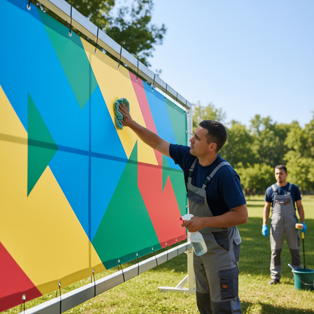 ยืดอายุ 'ป้ายไวนิล' 5 วิธีดูแลให้สีสด ทนแดดทนฝน - vinyl-banner-care-tips-long-lasting