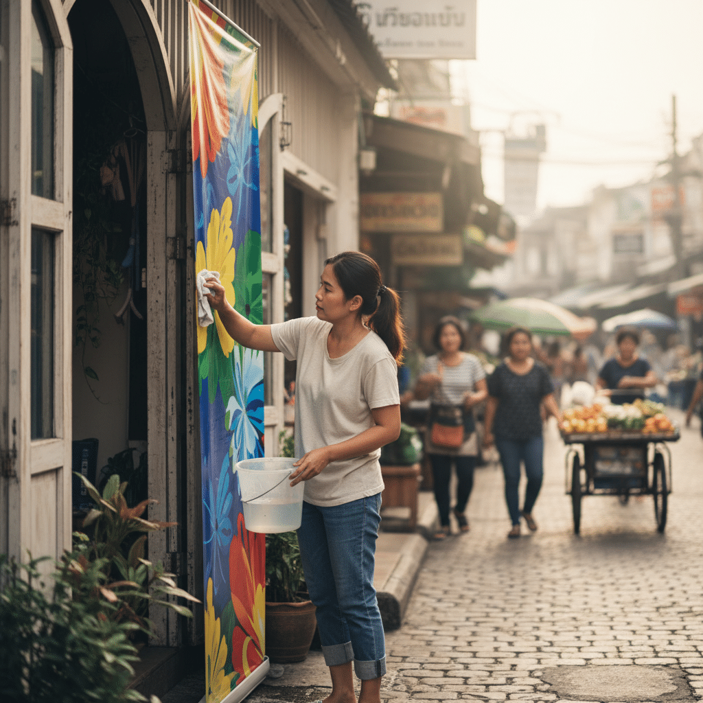 ยืดอายุ 'ป้ายไวนิล' 3 เคล็ดลับดูแลสีสด ทนแดดทนฝน - vinyl-banner-care-tips-sme