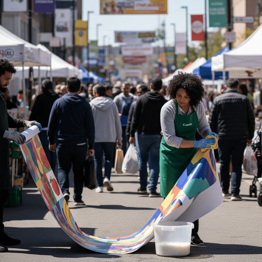 ยืดอายุไวนิล! 5 วิธีดูแลป้ายให้สีสดเหมือนใหม่ - vinyl-banner-maintenance-care-tips