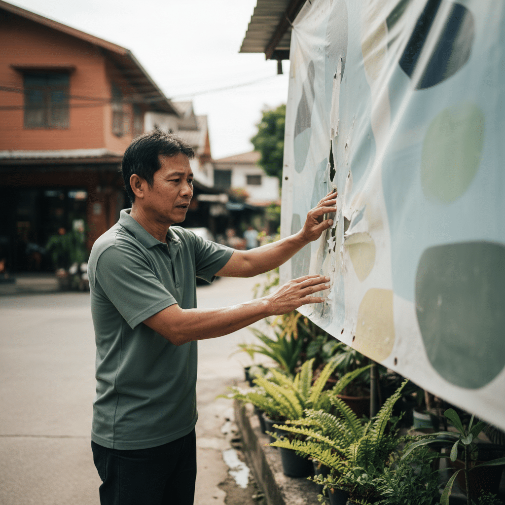 ป้ายไวนิลซีดจาง? 5 วิธีดูแลยืดอายุสีให้สดเหมือนใหม่ - vinyl-sign-care-tips