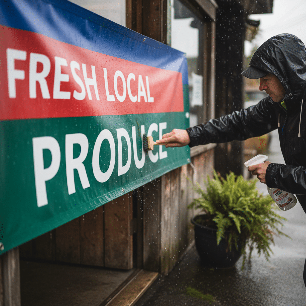 ยืดอายุ 'ป้ายไวนิล' หน้าฝน: 5 ทริคทำเองง่ายๆ - vinyl-sign-rainy-season-care