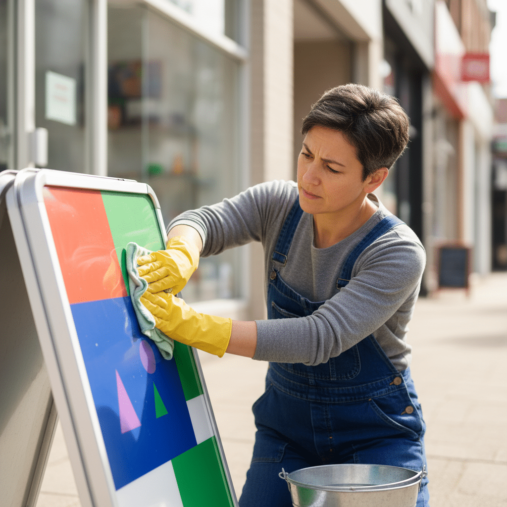 วิธีดูแลป้ายไวนิลให้สีสดสวย ทนแดดทนฝน - vinyl-signage-care-tips